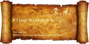Kling Alexandra névjegykártya